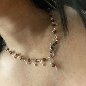 Artisan Sterling & brown topaz necklace